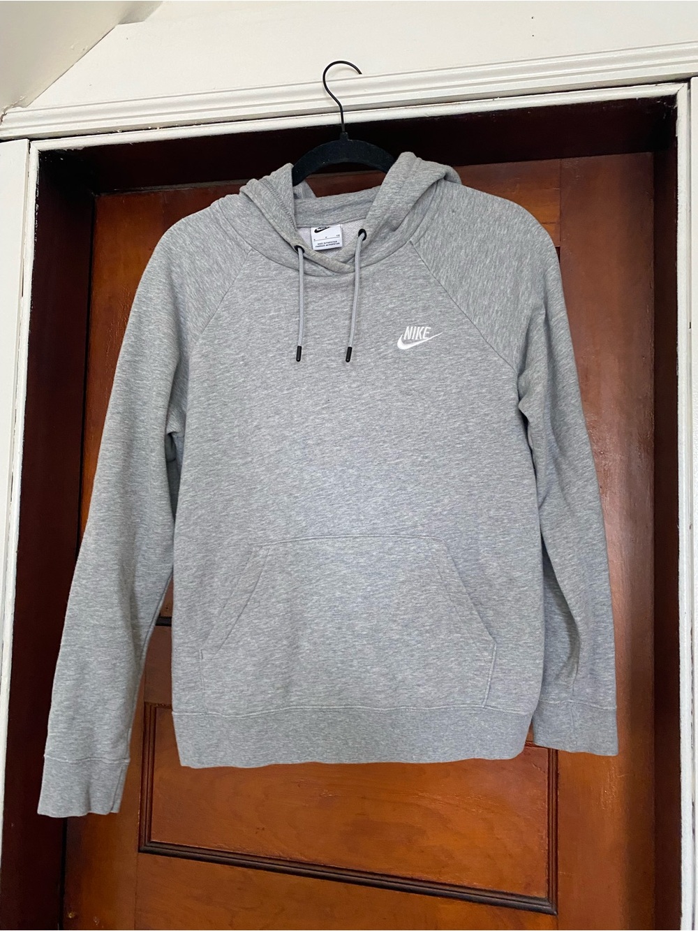 Nike Grey Men's Pullover Hoodie with White Logo